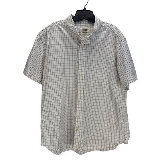 Old Navy XL Button Down Shirt Checkered Short Sleeve Casual Cotton Streetwear - Picture 1 of 8